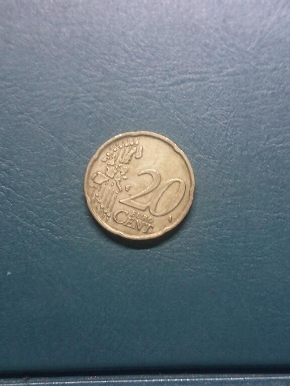 松南世界钱币——260416 意大利20分欧元铜币