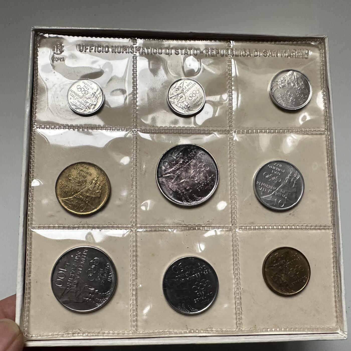 🌹外币初藏🌹🐯2026年第44场   每周二四六晚8️⃣点  世界硬币 圣马力诺1980年莫斯科奥运会纪念套币 原厂包装含一枚11克银币