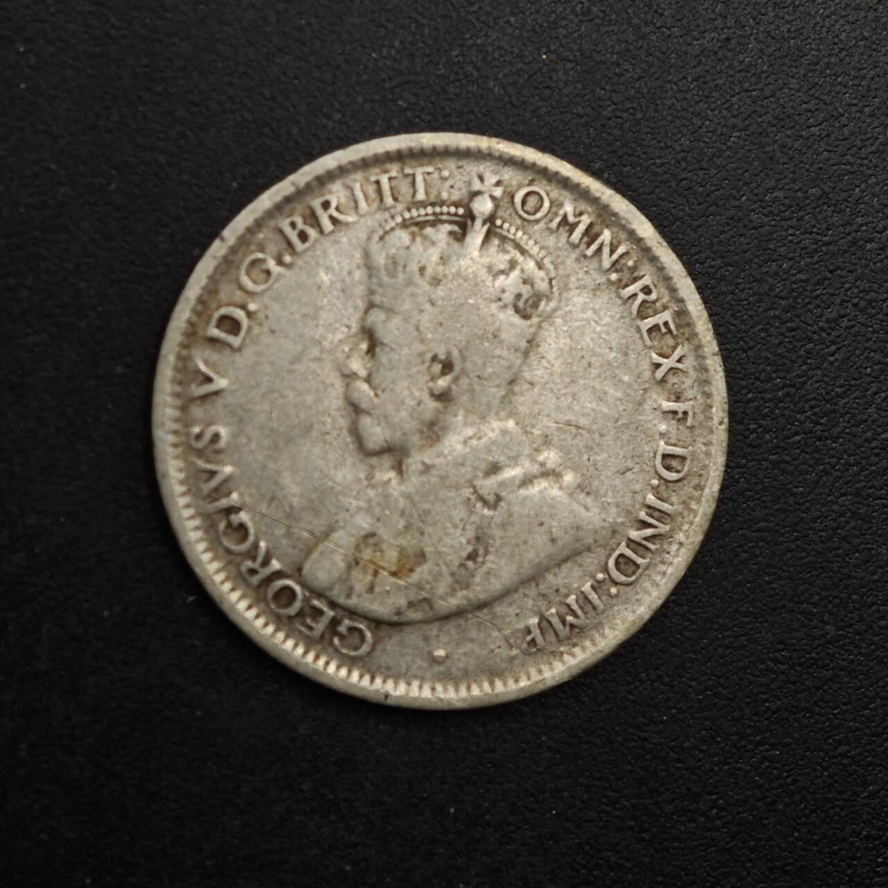 【淘币小摊】实时拍第八百九十三拍   散币场    每周一统一发货 澳大利亚1925年乔治五世6便士银币