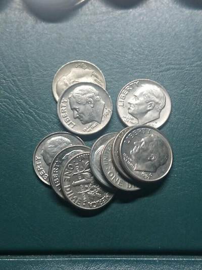 松南世界钱币——260416 - 美国10美分镍币10枚共计1美元1