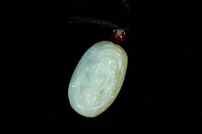 上海都达杂项专场102【全场包邮】  天然和田玉精雕《财神爷》挂件97-41