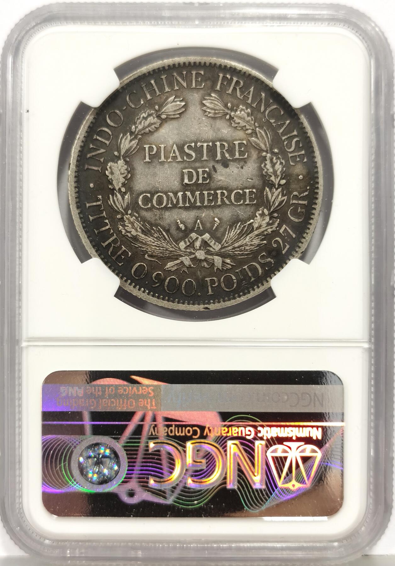 博洋堂世界钱币拍卖第168期（全场包邮） NGC XF45 法属印支1900年坐洋银币，包浆老道