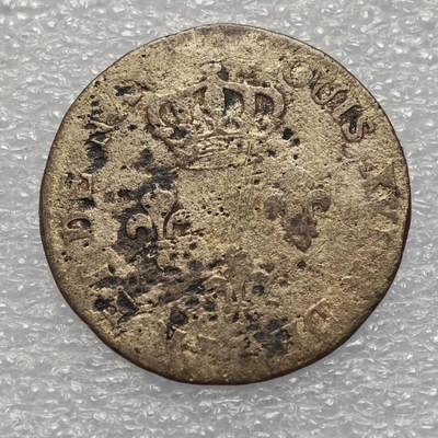  【淘币小摊】限时拍第八百九十五拍  埃塞俄比亚留尼旺比利时意大利场    每周一统一发货 法属波旁岛1779年路易十六3苏银合金币 km1