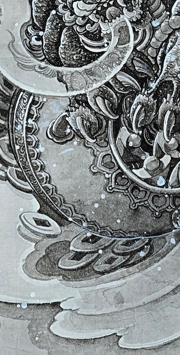 白泽拍卖卡牌手绘专场第35期（问东城春色，正谷雨，牡丹期） 2025 刘晓明手绘画 尺寸：33cm*66cm  刘晓明钤印