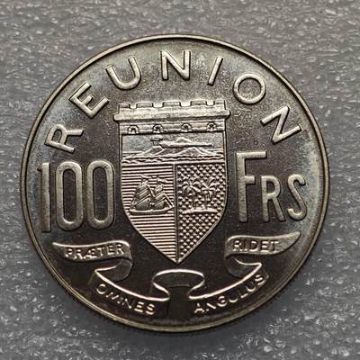  【淘币小摊】限时拍第八百九十五拍  埃塞俄比亚留尼旺比利时意大利场    每周一统一发货 留尼汪1964年100法郎镍币原光品 km13