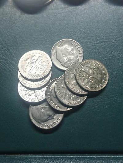 松南世界钱币——260416 - 美国10美分镍币10枚共计1美元3