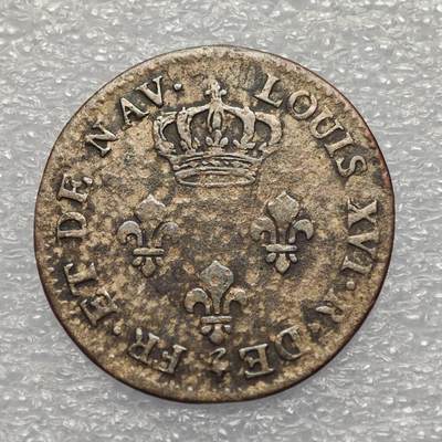  【淘币小摊】限时拍第八百九十五拍  埃塞俄比亚留尼旺比利时意大利场    每周一统一发货 法属波旁岛1781年路易十六3苏银合金币 km2