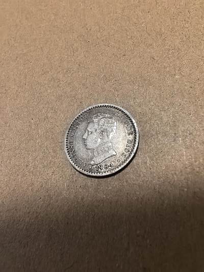 长老汇马年精选第十八场拍卖 1904西班牙阿方索十三世50分银币，2.5克835银（5）