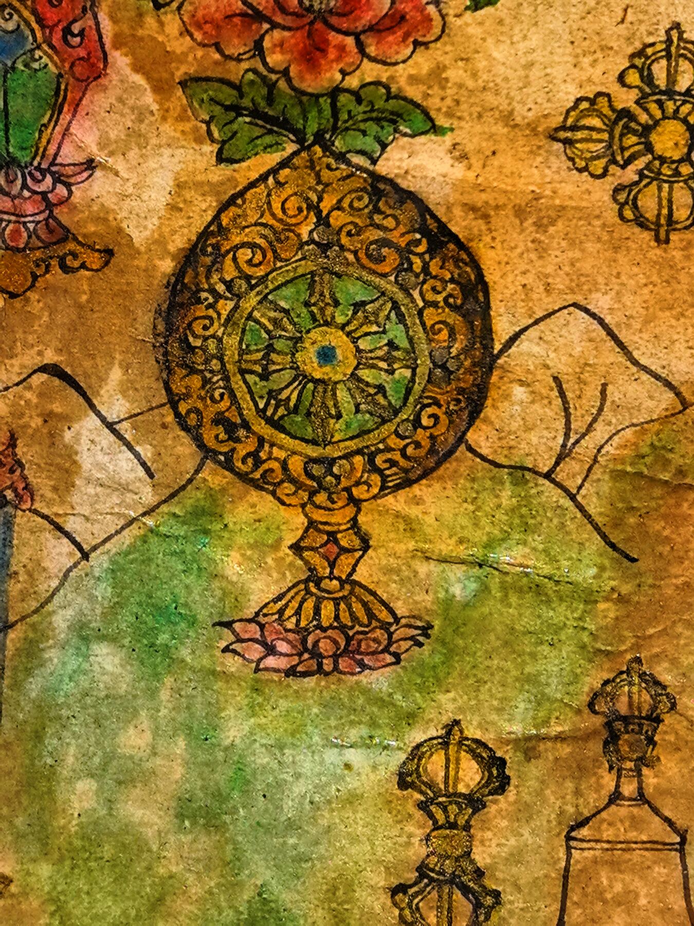 碧月说宝.雪域莲花开（二） 清代 藏传明清八吉祥法器小扎卡（纸本）