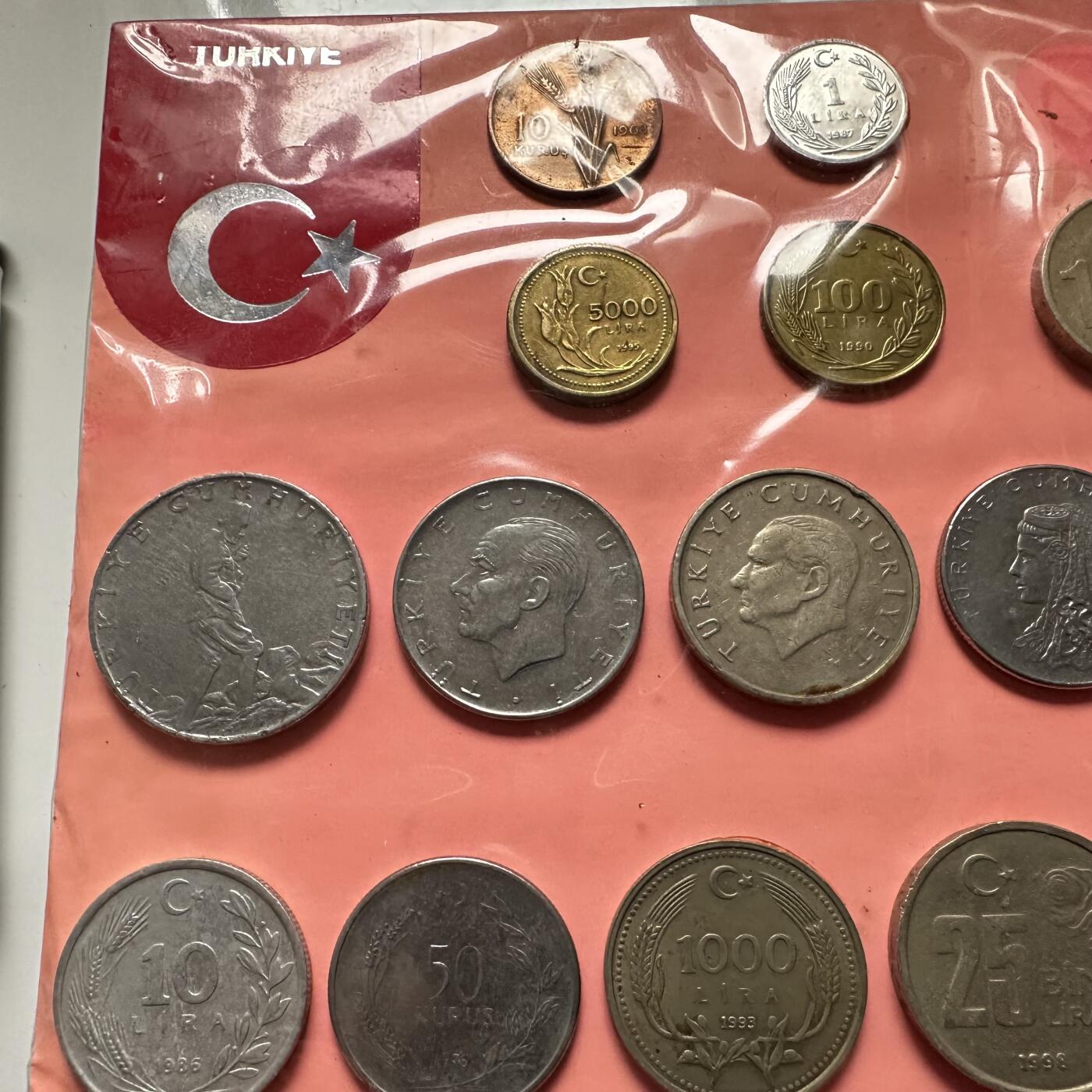 🌹外币初藏🌹🐯2026年第44场   每周二四六晚8️⃣点  世界硬币 土耳其硬币纪念卡 一组18枚