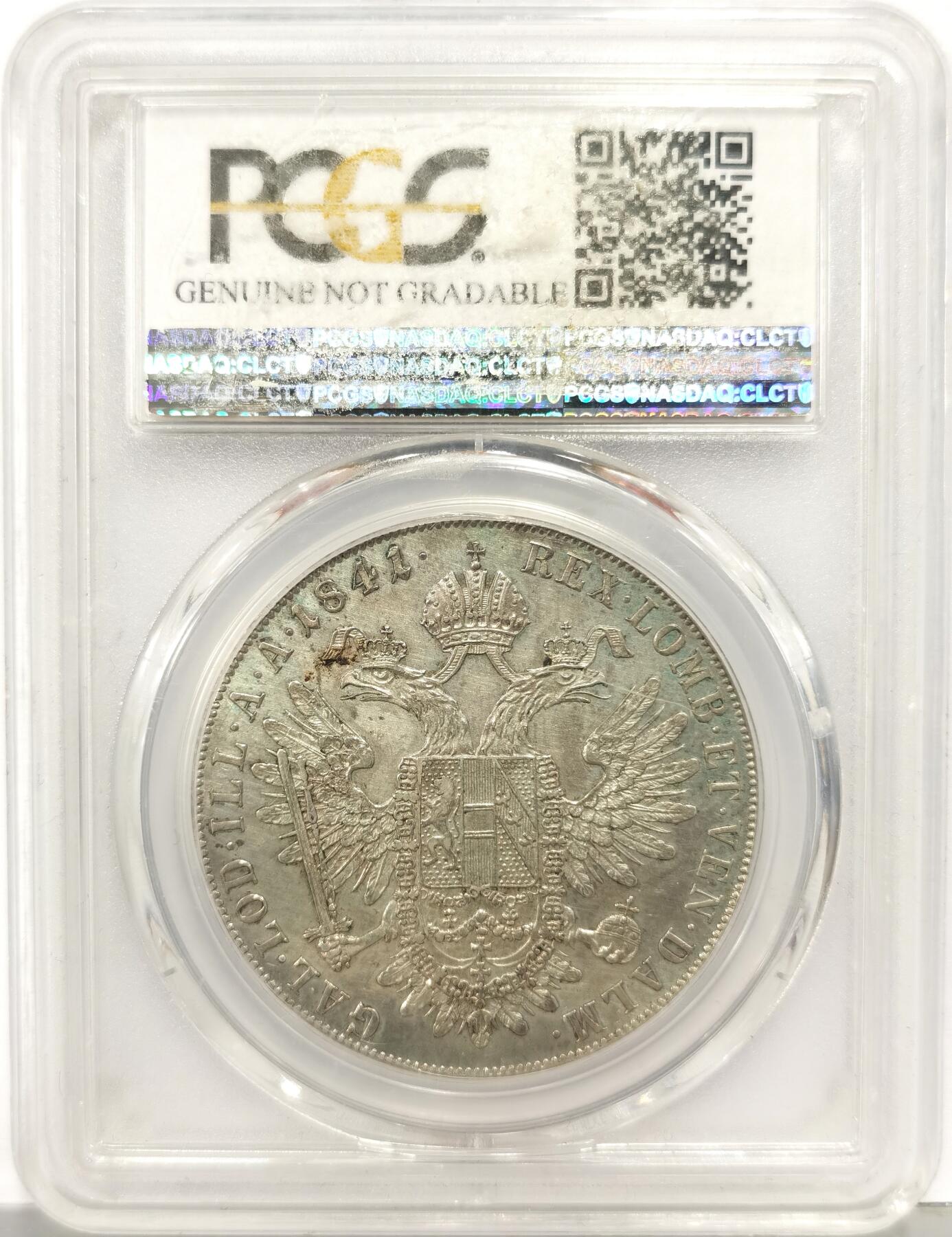 博洋堂世界钱币拍卖第168期（全场包邮） PCGS AU92 奥地利1841年斐迪南一世1泰勒银币