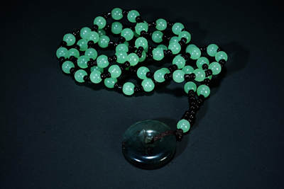 上海都达杂项专场102【全场包邮】  天然岫玉碧绿平安扣挂件97-270