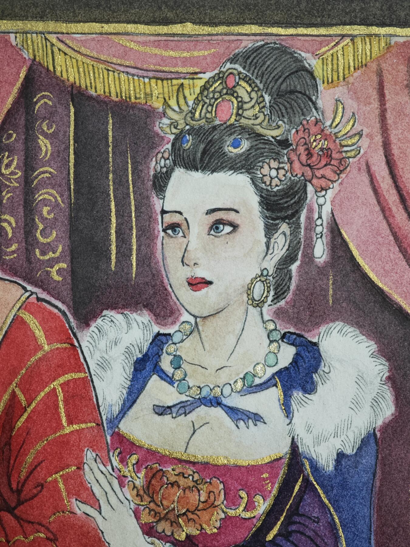 白泽拍卖卡牌手绘专场第35期（问东城春色，正谷雨，牡丹期） 2025 林白鹭手绘画 尘缘难留 已装框 尺寸：内18cm*28cm 外23.3cm*32cm  林白鹭亲签