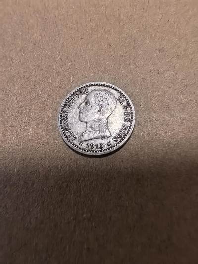 长老汇马年精选第十八场拍卖 1910西班牙阿方索十三世50分银币，2.5克835银（2）