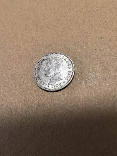 长老汇马年精选第十八场拍卖 1904西班牙阿方索十三世50分银币，2.5克835银，AU品质（2）