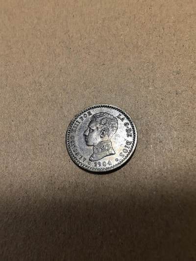 长老汇马年精选第十八场拍卖 1904PCV西班牙阿方索十三世50分银币，2.5克835银，镜面效果，数量仅有SMV版1/4不到（4）