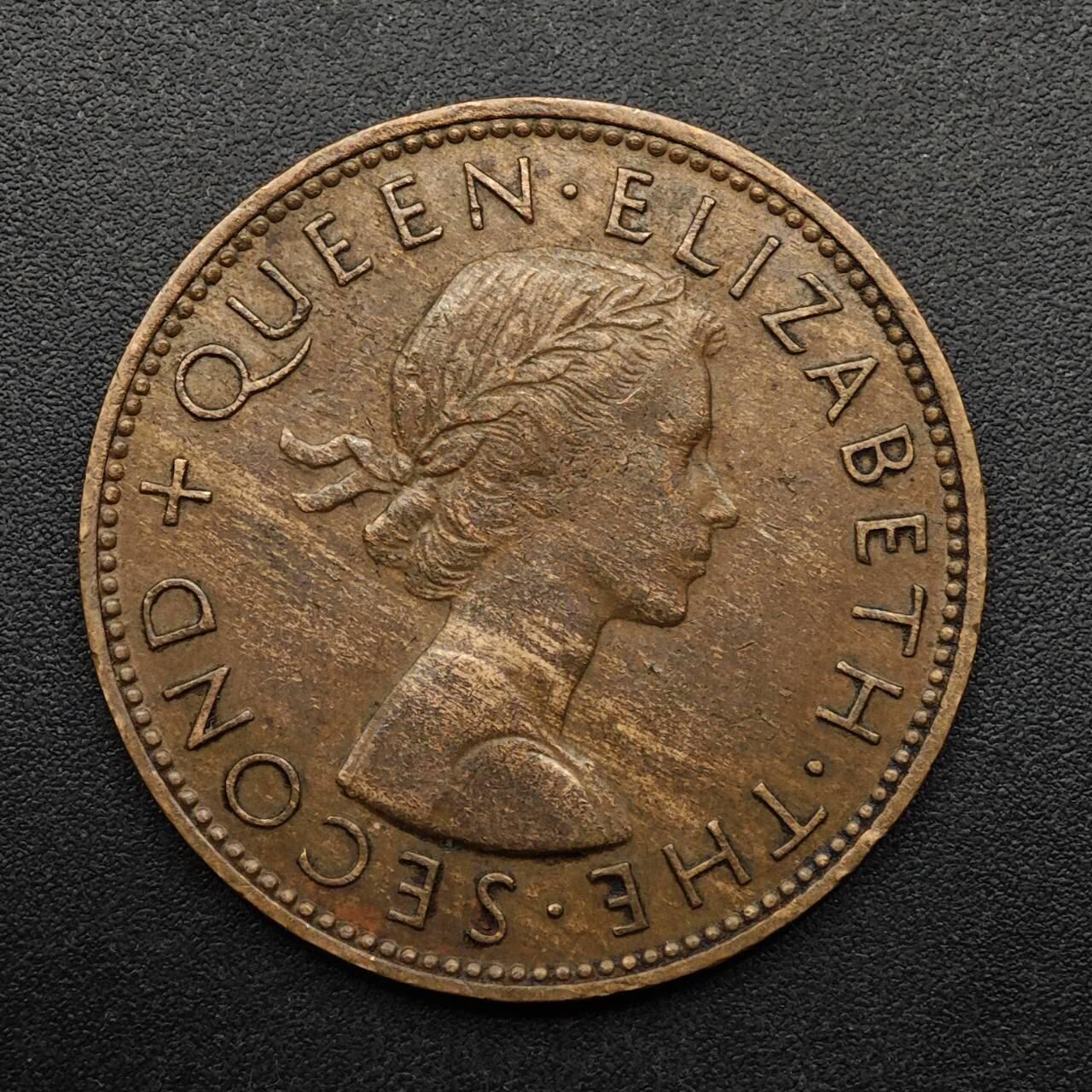 【淘币小摊】实时拍第八百九十三拍   散币场    每周一统一发货 新西兰1958年一便士铜币