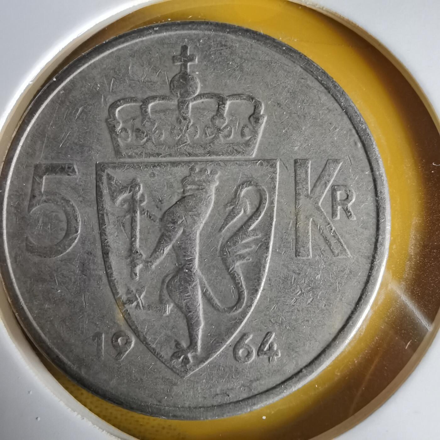 沼泽如烟--第1061场 挪威1964年5克朗