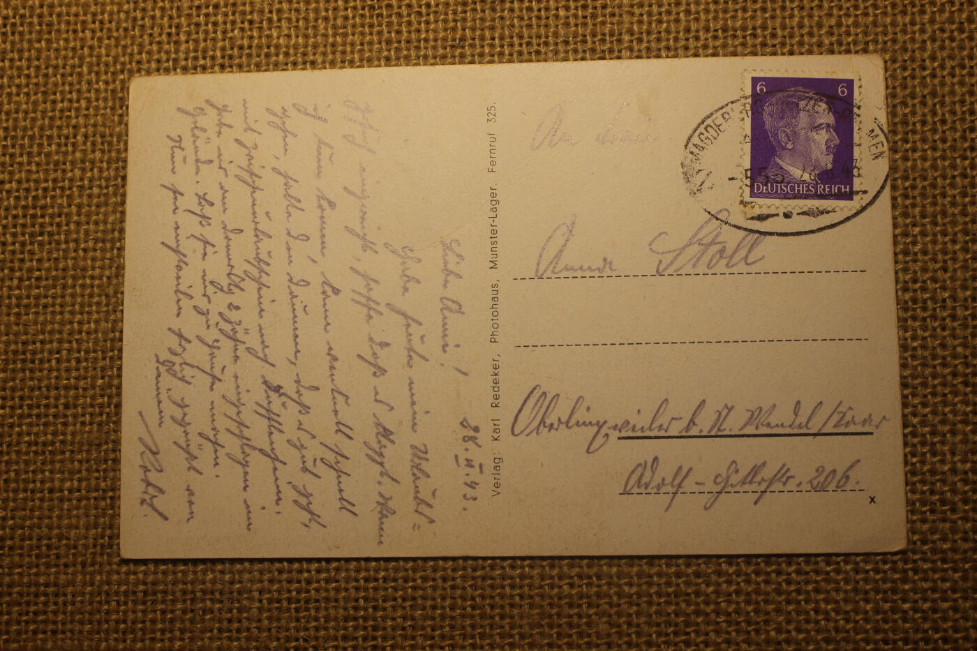 2026.4.21杂货小拍卖 德三明信片，附邮票，年代久远纸张略有痕迹