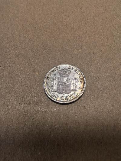 长老汇马年精选第十八场拍卖 1910西班牙阿方索十三世50分银币，2.5克835银，未流通品（1）