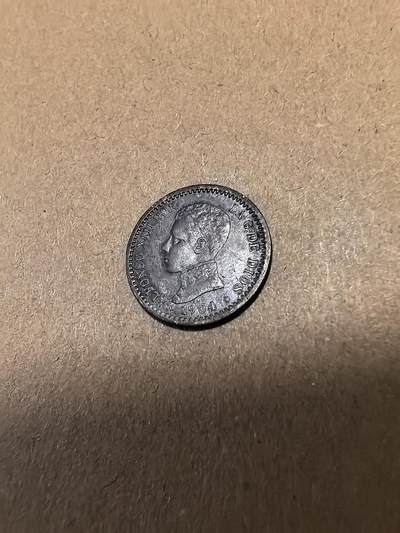 长老汇马年精选第十八场拍卖 1904PCV西班牙阿方索十三世50分银币，2.5克835银，亮黑色（1）