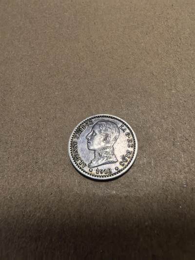 长老汇马年精选第十八场拍卖 1910西班牙阿方索十三世50分银币，2.5克835银，AU品质（7）