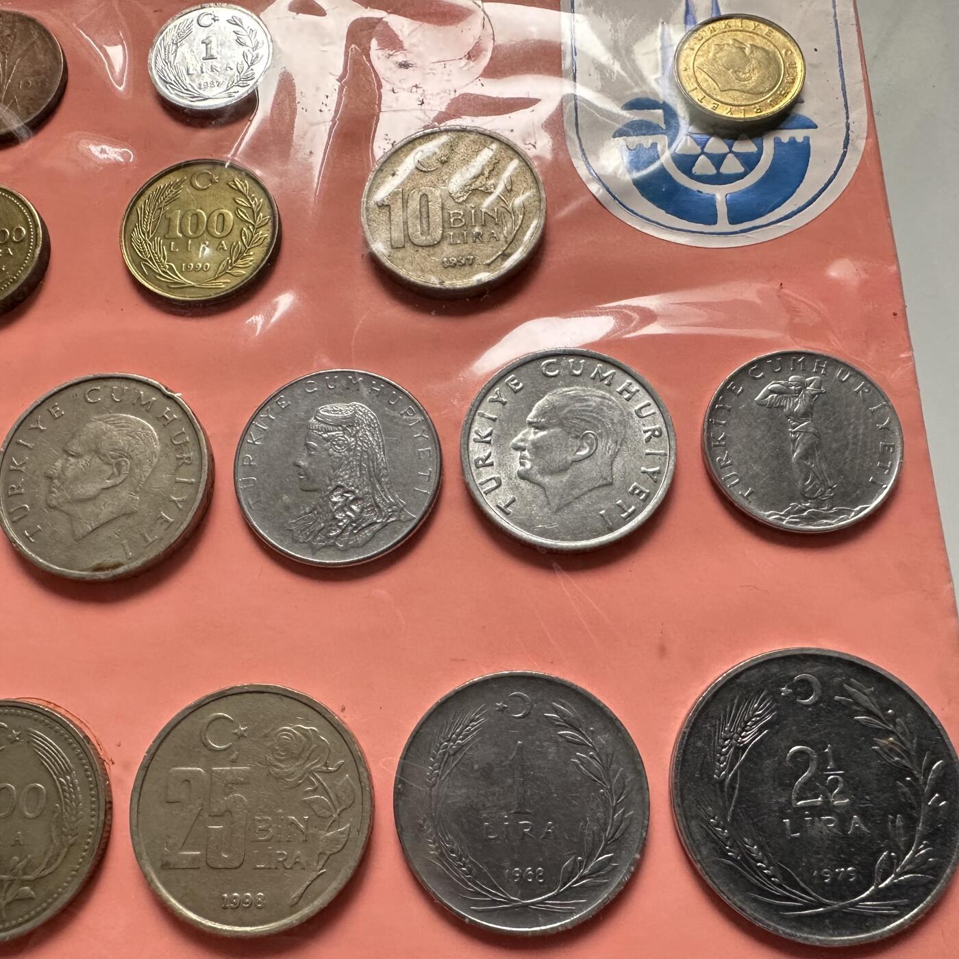 🌹外币初藏🌹🐯2026年第44场   每周二四六晚8️⃣点  世界硬币 土耳其硬币纪念卡 一组18枚