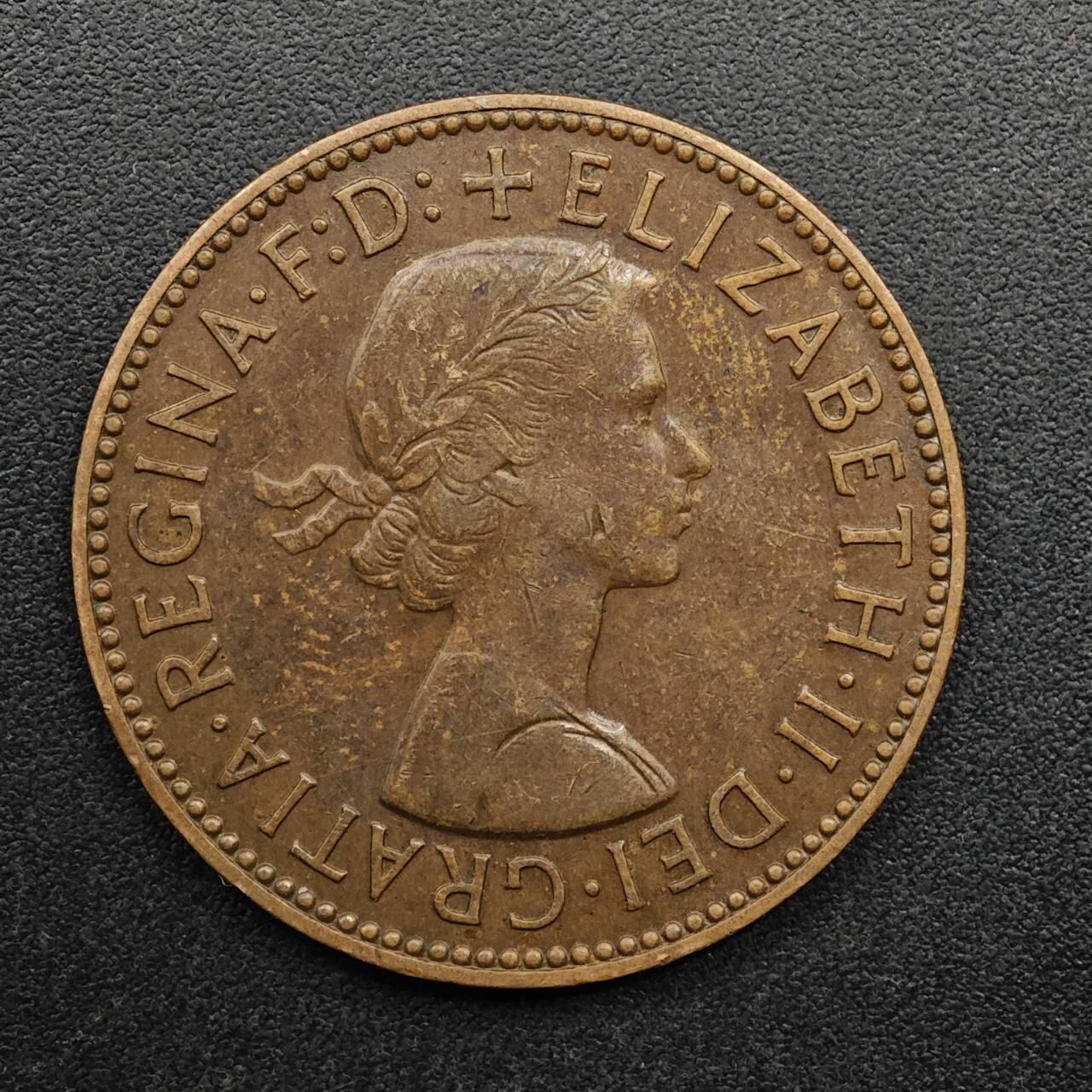 【淘币小摊】实时拍第八百九十三拍   散币场    每周一统一发货 英国1959年半便士铜币