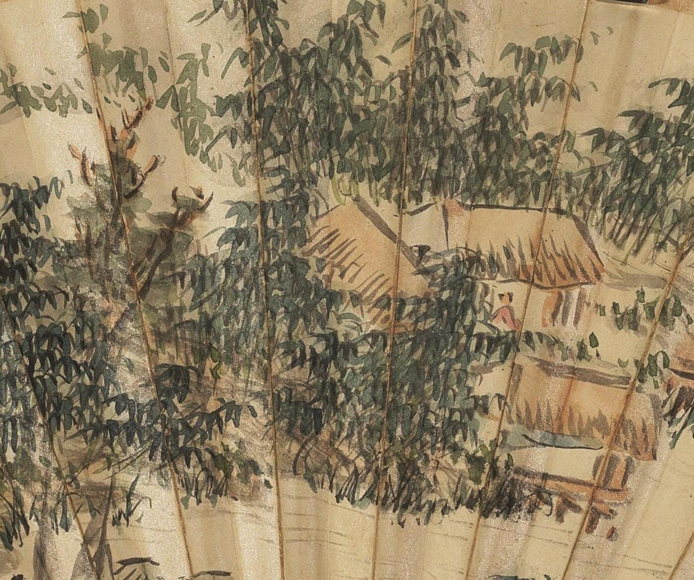 碧月说宝. 近现代书画专场（十） 陈崇光、刘锴 山水隶书成扇