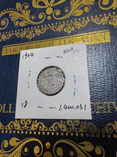 长老汇马年精选第十八场拍卖 1904塞尔维亚彼得一世50帕拉银币，2.5克835银