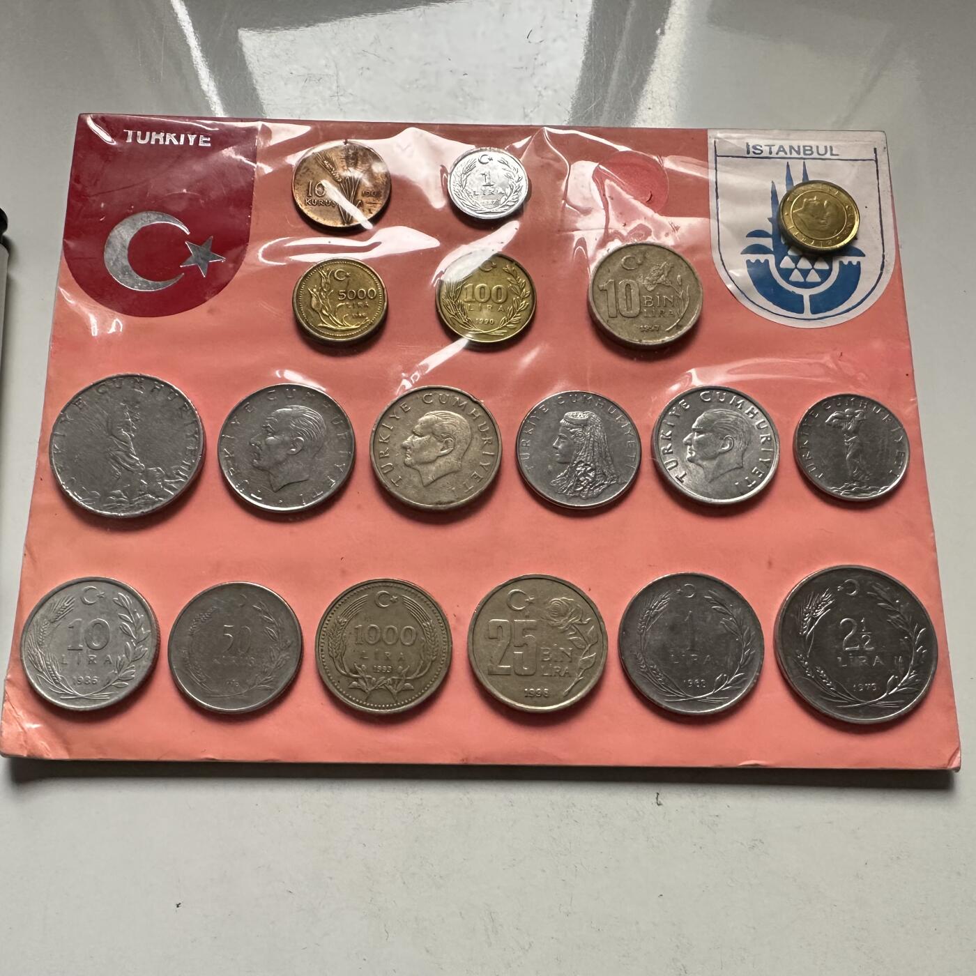 🌹外币初藏🌹🐯2026年第44场   每周二四六晚8️⃣点  世界硬币 土耳其硬币纪念卡 一组18枚