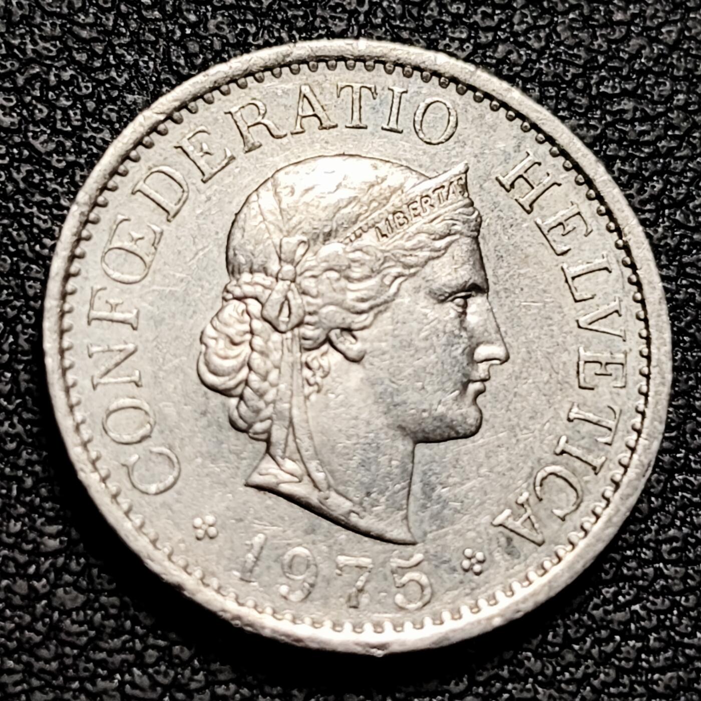 泉币菌-第227场-拍品多 请提前出价 高币值 百年延续 女神 瑞士1975年 10分銅镍硬币 