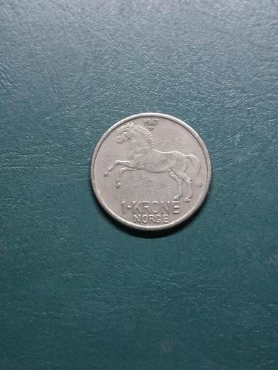 松南世界钱币——260417 - 挪威1克朗大马镍币
