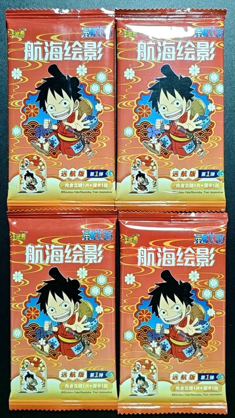 天玑星卡拍第188期《4.20周一截拍》持续收拍收评中 满赠卡需备注 卡游 航海王立牌-航海绘影-远航版 四包 未拆封