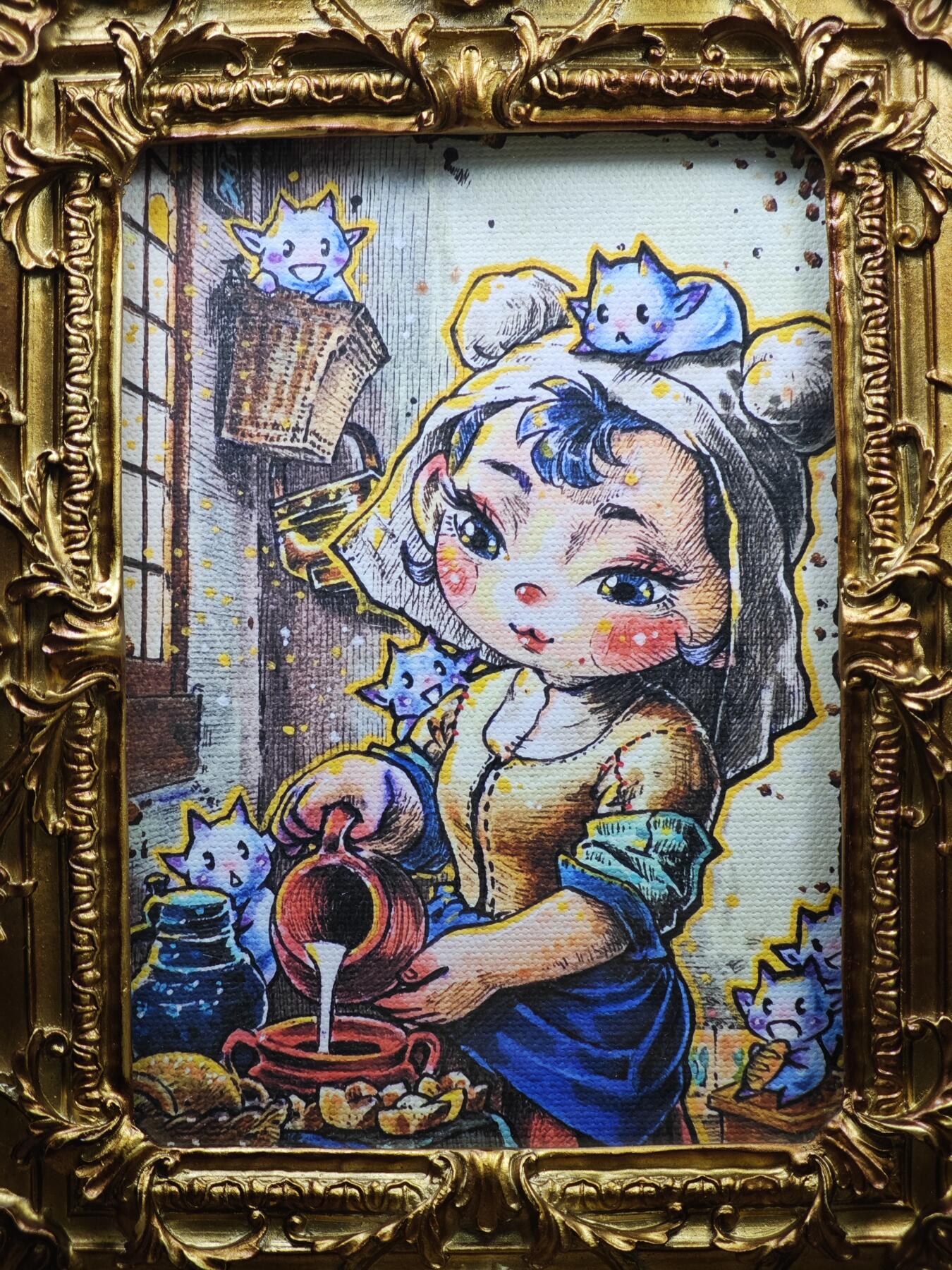 白泽拍卖卡牌手绘专场第35期（问东城春色，正谷雨，牡丹期） 2026 李尊奇 雕花摆台 尺寸：外19cm*24cm