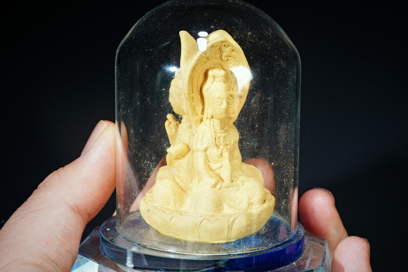 上海都达杂项专场八十一【全场包邮】  绒沙金三面观音摆件97-318