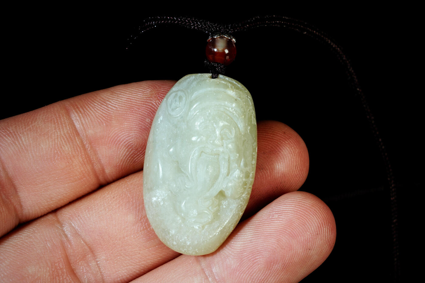 上海都达杂项专场八十一【全场包邮】  天然和田玉精雕《财神爷》挂件97-41