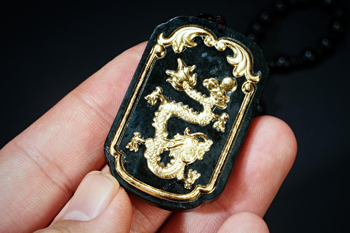 上海都达杂项专场八十一【全场包邮】  和田玉足金祥龙挂件97-382