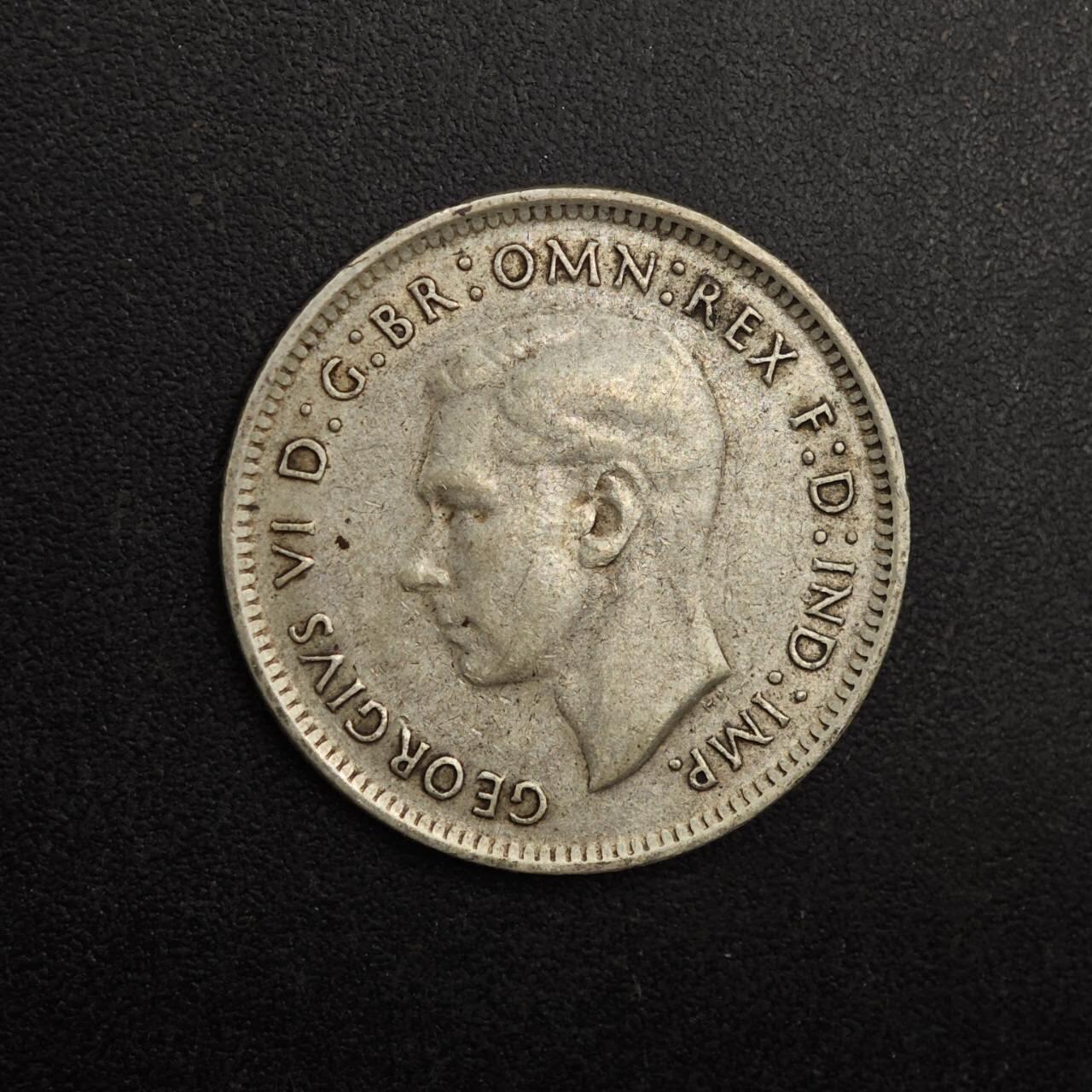 【淘币小摊】实时拍第八百九十三拍   散币场    每周一统一发货 澳大利亚1939年乔治六世6便士银币