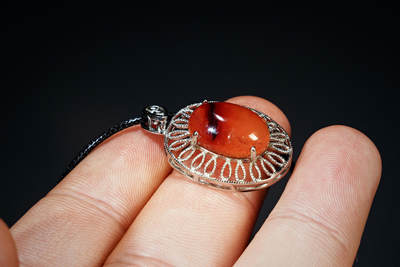 上海都达杂项专场102【全场包邮】  天然红玛瑙蛋面吊坠挂件97-269