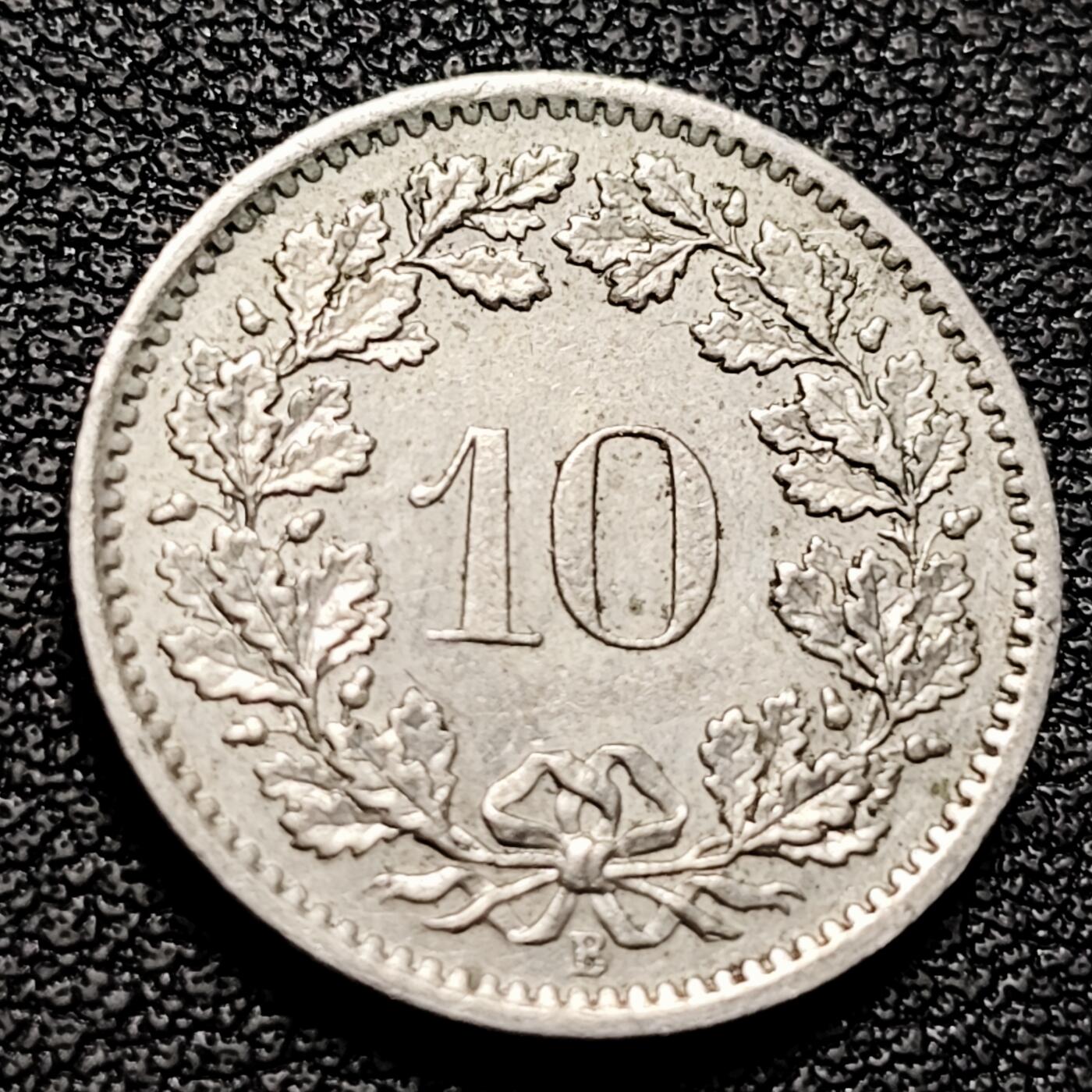 泉币菌-第227场-拍品多 请提前出价 高币值 百年延续 女神 瑞士1968年 10分銅镍硬币 