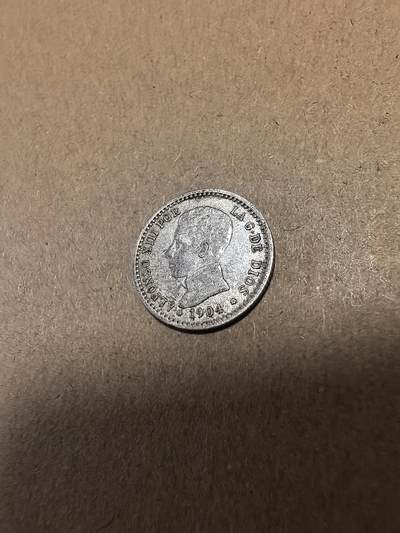 长老汇马年精选第十八场拍卖 1904西班牙阿方索十三世50分银币，2.5克835银（3）