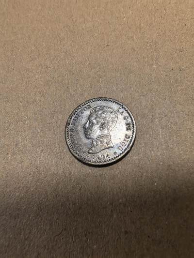 长老汇马年精选第十八场拍卖 1904PCV西班牙阿方索十三世50分银币，2.5克835银，数量仅有SMV版1/4不到（2）