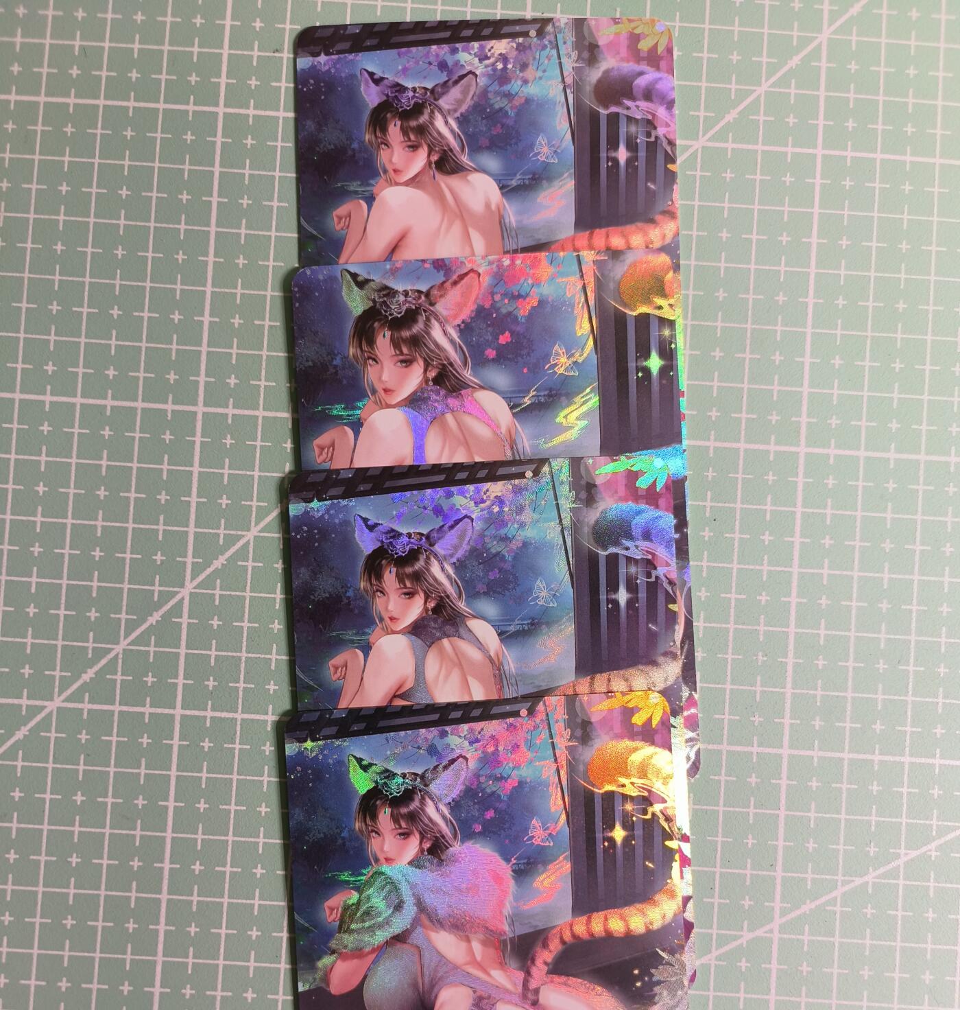 C先生卡牌 第27期 持续收拍品中…零手续费代拍 【彩闪】墨卡文化《四象》白虎 四渐变(第四张特藏)