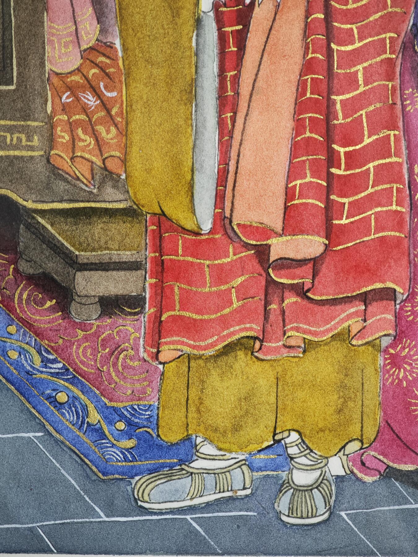 白泽拍卖卡牌手绘专场第35期（问东城春色，正谷雨，牡丹期） 2025 林白鹭手绘画 尘缘难留 已装框 尺寸：内18cm*28cm 外23.3cm*32cm  林白鹭亲签