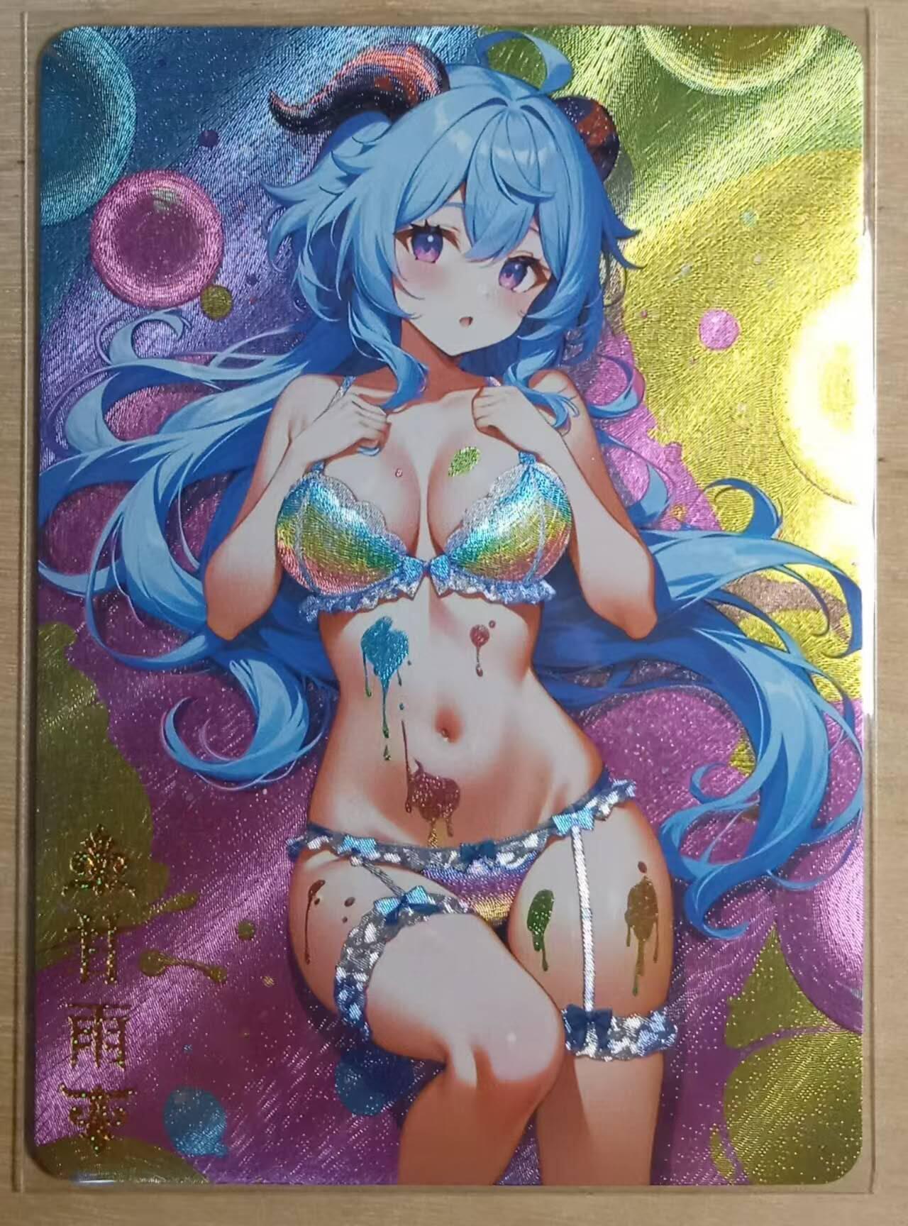 龙虎卡牌-八三场（满200元包邮，无佣金，每周六结拍，欢迎送拍） 粗闪 原神卡牌 可爱甘雨 糖果配色超好看