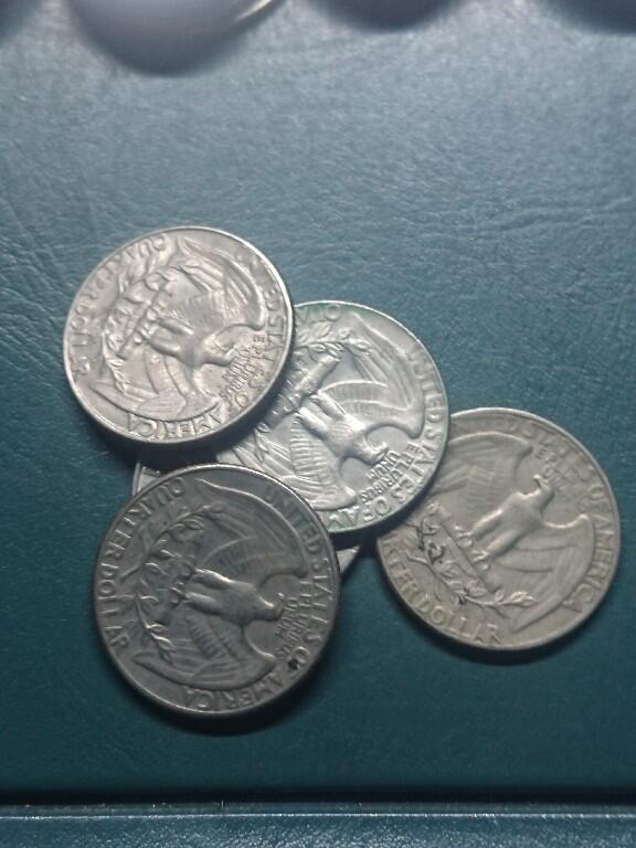 松南世界钱币——260416 美国25美分镍币5枚共计1.25美元4