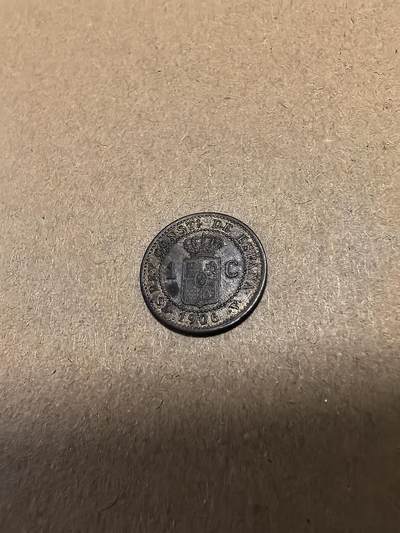 长老汇马年精选第十八场拍卖 1906西班牙阿方索十三世1分铜币，AU品质（2）