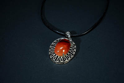 上海都达杂项专场102【全场包邮】  天然红玛瑙蛋面吊坠挂件97-269