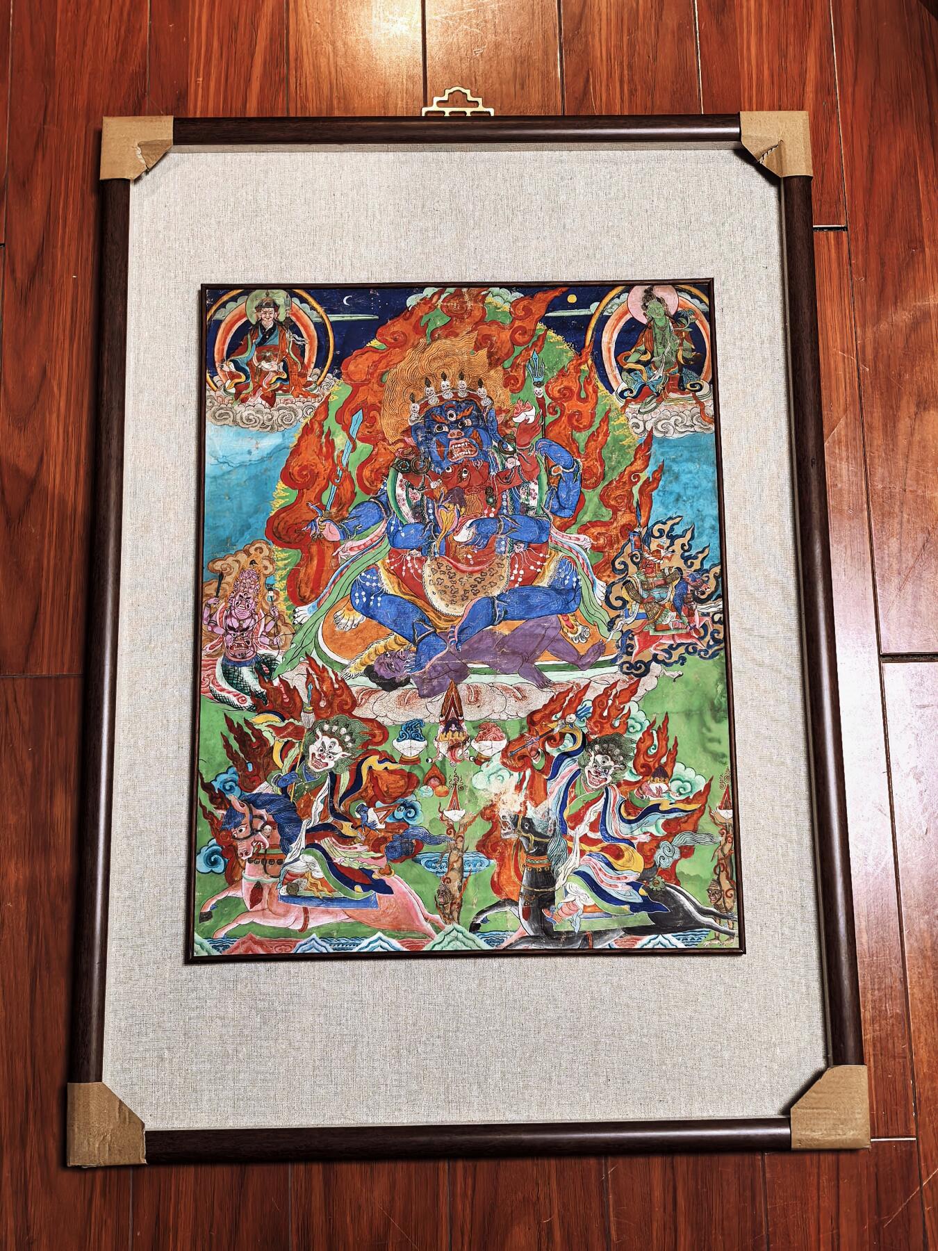 碧月说宝.雪域莲花开（二） 清代 特殊题材 四臂玛哈嘎拉大黑天唐卡